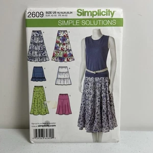 Simplicity Sewing Pattern 2609 Boho Tiered Skirt 5 Variations Uncut Sz 16-24 - Picture 1 of 4