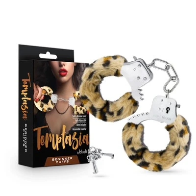 Temptasia Beginner Fuzzy Leppard HandCuffs Couple Role Play SM Bondage Sex Toys - Image 1 of 4