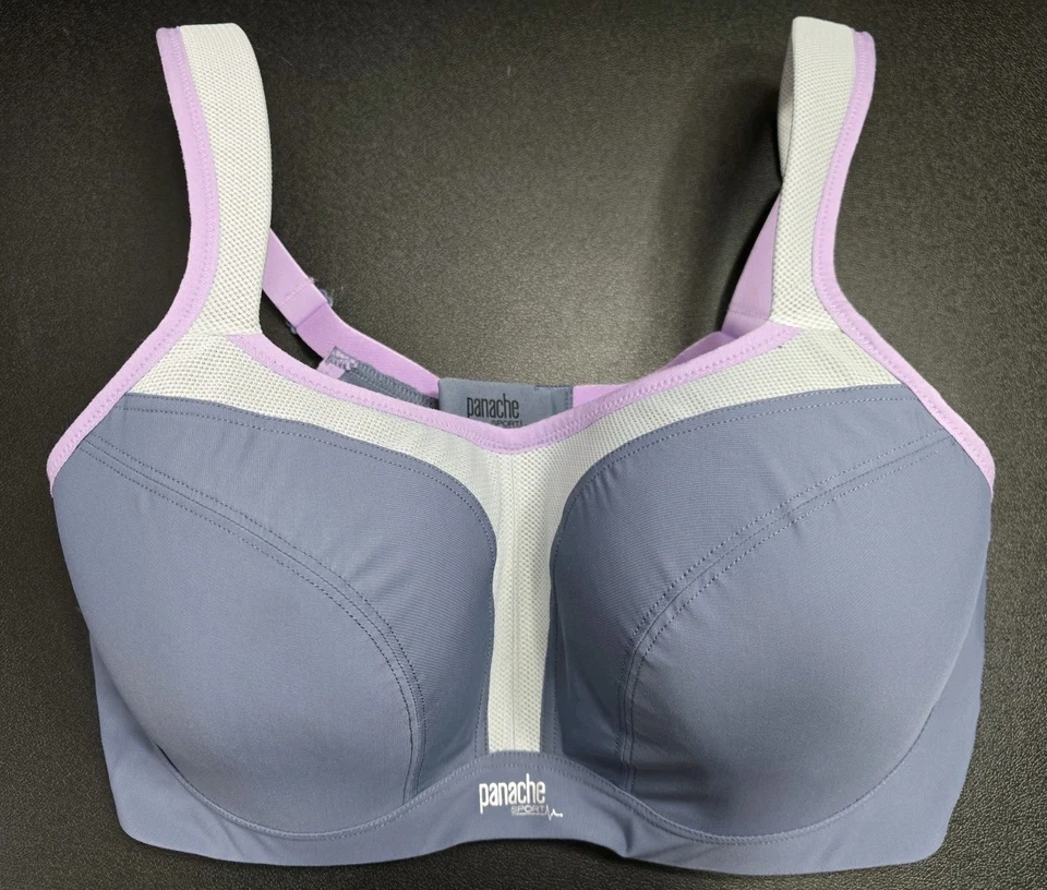 Sujetador deportivo Panache Power 5021 con aros de alto impacto púrpura talla 38DD para mujer Foto 1 de 4