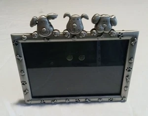 Puppy Dog Pewter 4x6 Standing Picture Frame - Picture 1 of 4