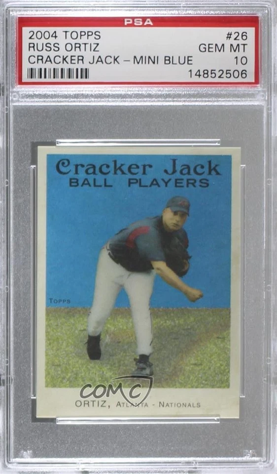 Topps Cracker Jack Mini 2004 azul Russ Ortiz #26 PSA 10 GEM MT Foto 1 de 2