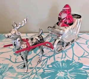 Vintage Bradford Metallic Neuheit Weihnachtsschlitten mit Rentier Weihnachtsdeko Rost🎄 - Bild 1 von 8