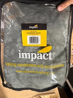 Impact Crushed Muslin Background Gray Mist, 10 x 12" 3m x 3.7m New  - Image 1 of 3
