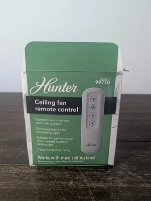 HUNTER Remote Control Model 99770 Ceiling Fan Light White Dimming Indoor Outdoor - Image 1 of 4