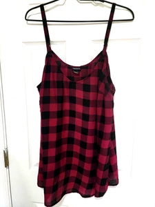 Damen Plus Torrid rot & schwarz Buffalo kariert Georgette Tanktop Trägertop Größe 0 - Bild 1 von 4