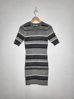 Vestido T ALEXANDER WANG tejido acanalado para mujer mediano manga corta rayas excelente Foto 1 de 4