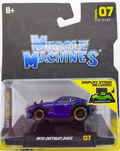MUSCLE MACHINES 1:64 1972 DATSUN 240Z PURPLE W/ DARK GRAY HOOD FACTORY SEALED!!! - Picture 1 of 1