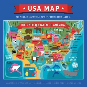 Rompecabezas para niños Ceaco; mapa de EE. UU.; 100 piezas; 1615-1 - Imagen 1 de 1