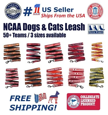 Pets First NCAA Pet Leash Heavy Duty Nylon Dog Leash Available in 3 Sizes - Image 1 of 3