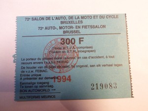 72nd Motor, Motorcycle and Cycle Show - Ticket - Brussels - Belgium