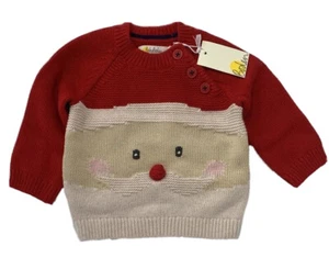 Maglione Babbo Natale Nuovo con etichette Baby Boden Ragazzo Ragazza 3-6 Mesi Rosso Natale Vacanze - Foto 1 di 7