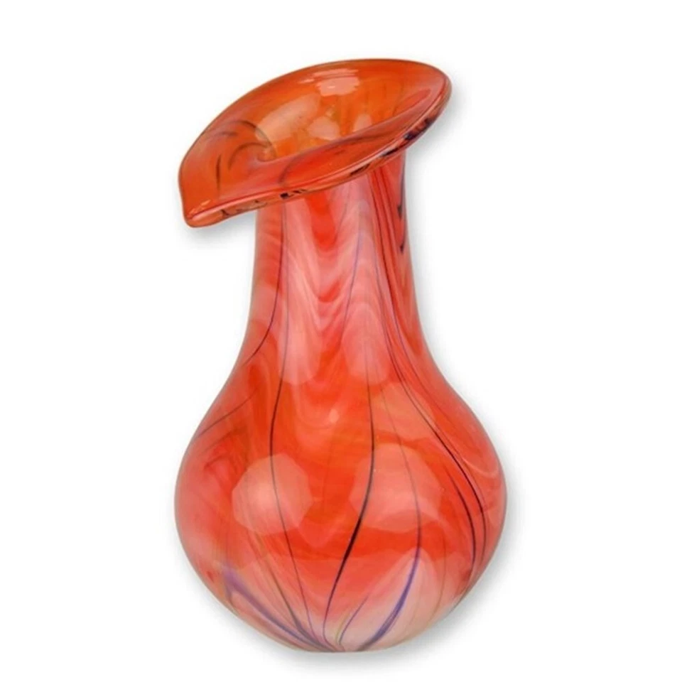 Rote Murano Stil Vase aus Glas – Höhe 23 cm Abstrakte Dekovase bunt Glasvase - Bild 1 von 1
