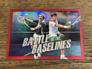 2021 Topps Chrome Battle of Baselines Red Refractor Ken Rosewall/Rod Laver /5