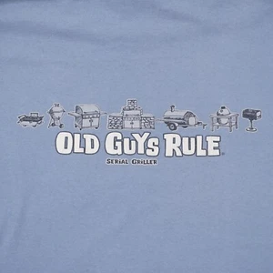 Old Guys Rule Serial Griller Mens 2XL Light Blue Cotton Short Sleeve T Shirt - Picture 1 of 10