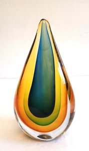 Escultura abstracta de vidrio arte chino lágrima Sommerso 2,6# 6,5" de alto - Imagen 1 de 5