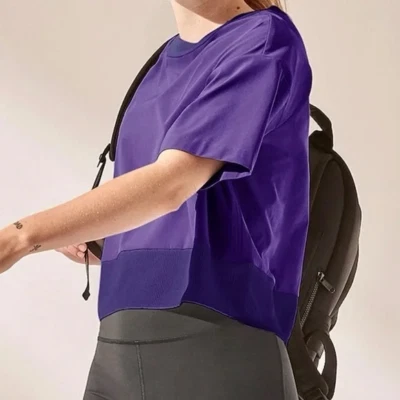 Camiseta corta Athleta Zephyr Poseidón PEQUEÑA #530526 NUEVA Foto 1 de 2