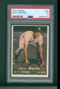 1957 Topps Baseballkarte - #62 Billy Martin, PSA 5 EX - Bild 1 von 2