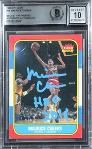 76ers Maurice Cheeks "HOF 2018" Signed 1986 Fleer #16 Card Auto 10! BAS Slabbed - Picture 1 of 2