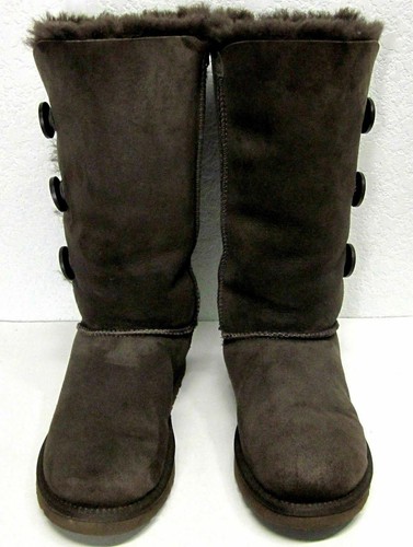 UGG STIVALI DONNA AUSTRALIA BAILEY 3 BOTTONI SCAMOSCIATI METÀ POLPACCIO (7) FODERA PELLE DI PECORA