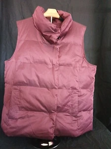 J Jill Puffer Vest Womens Xl Purple Down Filled Sleeveless Jacket Snap Button - Picture 1 of 4