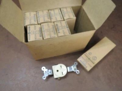 De colección Nos 8 Ge4099-2 General Electric GE Receptáculos Inclinados Salida Marfil Baquelita Foto 1 de 4