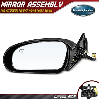 Driver Power Mirror w/Heated Smooth for Mitsubishi Eclipse 1995-1999 Eagle Talon - Image 1 of 4