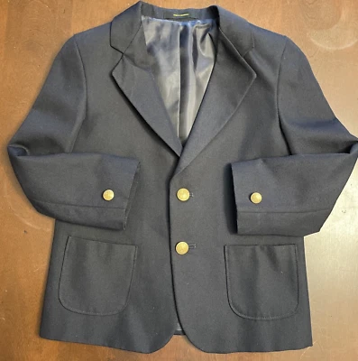 Blazer Arrow Traje Chaqueta Niños 6 Regular Azul Marino Dorado Acento Botones Foto 1 de 4