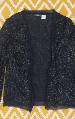 Vintage Sequined Edge To Edge Cardigan By La Redoute Size 8 Uk Midnight Blue - Image 1 of 4