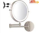 8 Inch Wall Mounted Makeup Mirror USB Rechargeable LED 3 Color Lights Two Sided
