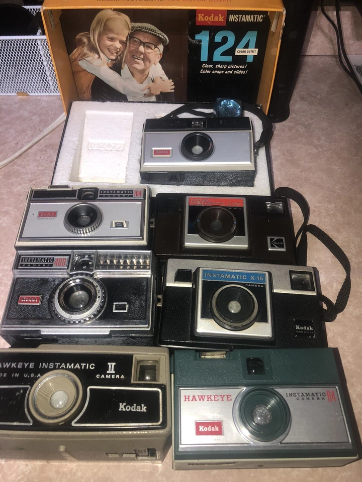 复古相机 7 件装柯达 Instamatic:未经测试 — 第 1/4 张图片