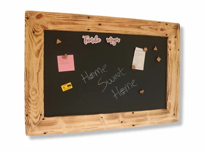 Vintage KREIDETAFEL Magnettafel PINNWAND aus HOLZ Memoboard Wandtafel Werbetafel - Bild 1 von 4