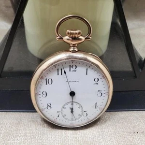 VINTAGE 1901 WALTHAM 16S GOLD FILLED  * POCKET WATCH * RUNS * G NO.610 - Picture 1 of 10