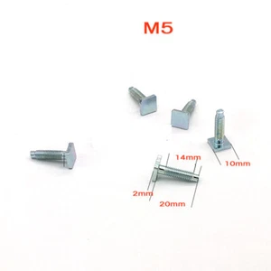 Tornillo de cabeza cuadrada M5x20 mm tipo T tornillos de perno cuadrado 10 piezas - Imagen 1 de 2