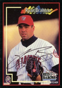 1998 Scranton Red Barons RYAN BRANNAN Signed Card autograph PHILLIES MEGA PROSPE