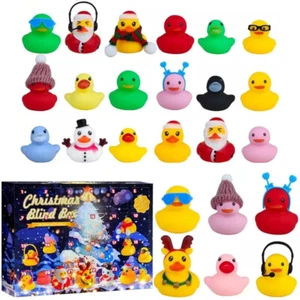 2024 Rubber Duck Christmas Advent Calendar Xmas 24 Days Countdown Bath Toys Gift - Picture 1 of 6