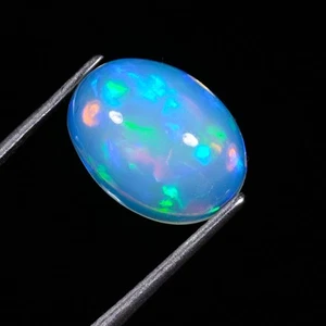 Natural Ethiopian Multi Fire opal Oval Cabochon Loose Gemstone 10x8MM - Picture 1 of 9