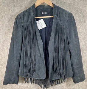 DOMA 100% Original Wildleder Leder Fransen Western Country Jacke grau Größe L - Bild 1 von 13
