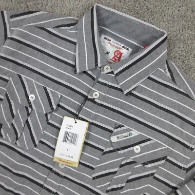 Camisa Akademiks Para Hombres Grande Gris Rayas Trabajo Western Hip Hop Y2K Abotonada Nueva Con Etiquetas Foto 1 de 4