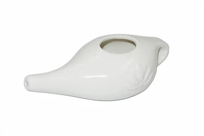 CHI-ENTERPRISE Neti Pot Nasenspülkännchen aus Keramik, 250 ml, Weiß
