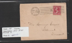 Roxbury Sta Mass 1892 Cover #220 mach 14 cl cover (e273) - Bild 1 von 2
