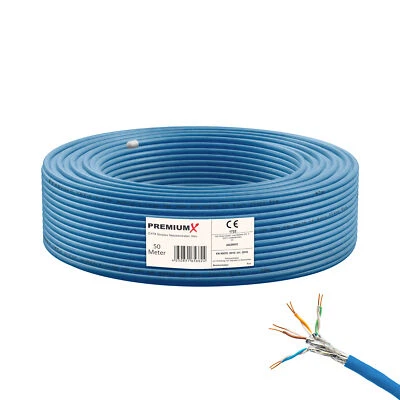 CAT 8 50m Netzwerkkabel Simplex LAN Internet Kabel Ethernet Datenkabel Eca Cat.8 - Bild 1 von 4