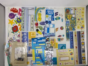 Summer Scrapbooking Sticker Lot Beach Picnic Vacation Travel Sunshine Die Cuts - Picture 1 of 11