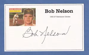 Baseball Player BOB TEX NELSON dec.2011 Autographed 3X5 Index Card - 1955-57 - Picture 1 of 1