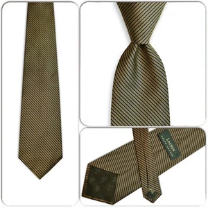 LAUREN RALPH LAUREN Herrenkrawatte 100 % Seide USA GESTREIFT schwarz/blau/gelb neu ohne Etikett - Bild 1 von 4