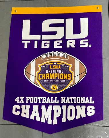 LSU Tigers Football NCAA National Championship Banner Cover