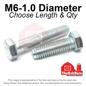M6-1.0 Class 8.8 Hex Cap Screws Bolts COARSE Thread USS Zinc (Pick Length & Qty) - Picture 1 of 17