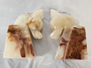 Bookends Decorative Collectible Marble Onyx Horse Head Handmade Imported NEW  - Picture 1 of 18