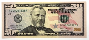 NEW Uncirculated $50 FIFTY Dollar Bill SERIES 2017A ONE NOTE - Picture 1 of 11