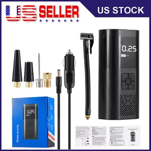 Car Wireless 160PSI Dual Purpose Tire Inflator Fits Moto Bike Tires Air Pump NEW - Picture 1 of 10