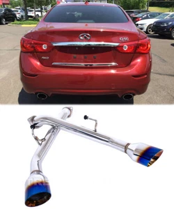 Burnt Tips Exhaust For 14-Up Infiniti Q50 Muffler Delete Axle Back 4.5" Dual New - Picture 1 of 8